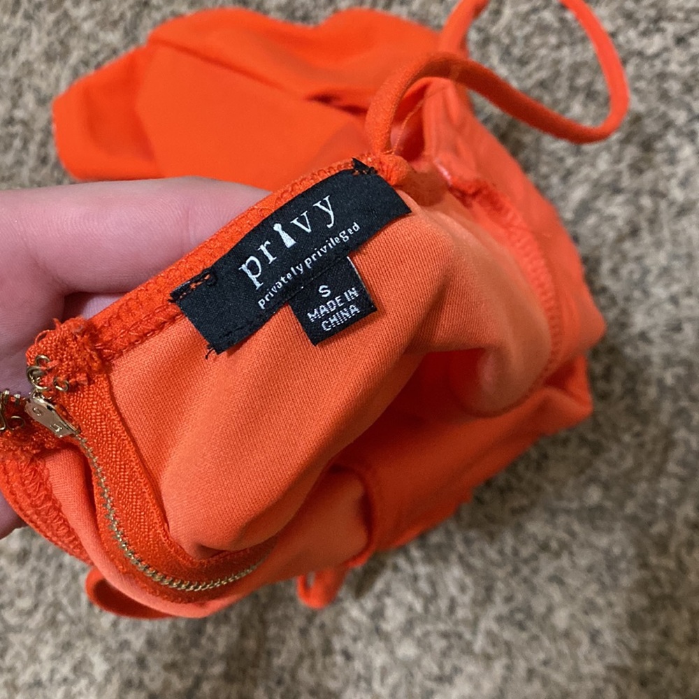 Bright Orange Ruffle Romper - Picture 4 of 4